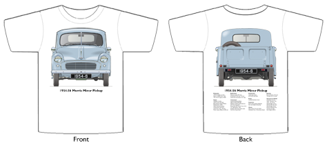 Morris Minor Pickup Series II 1954-56 T-shirt Front & Back